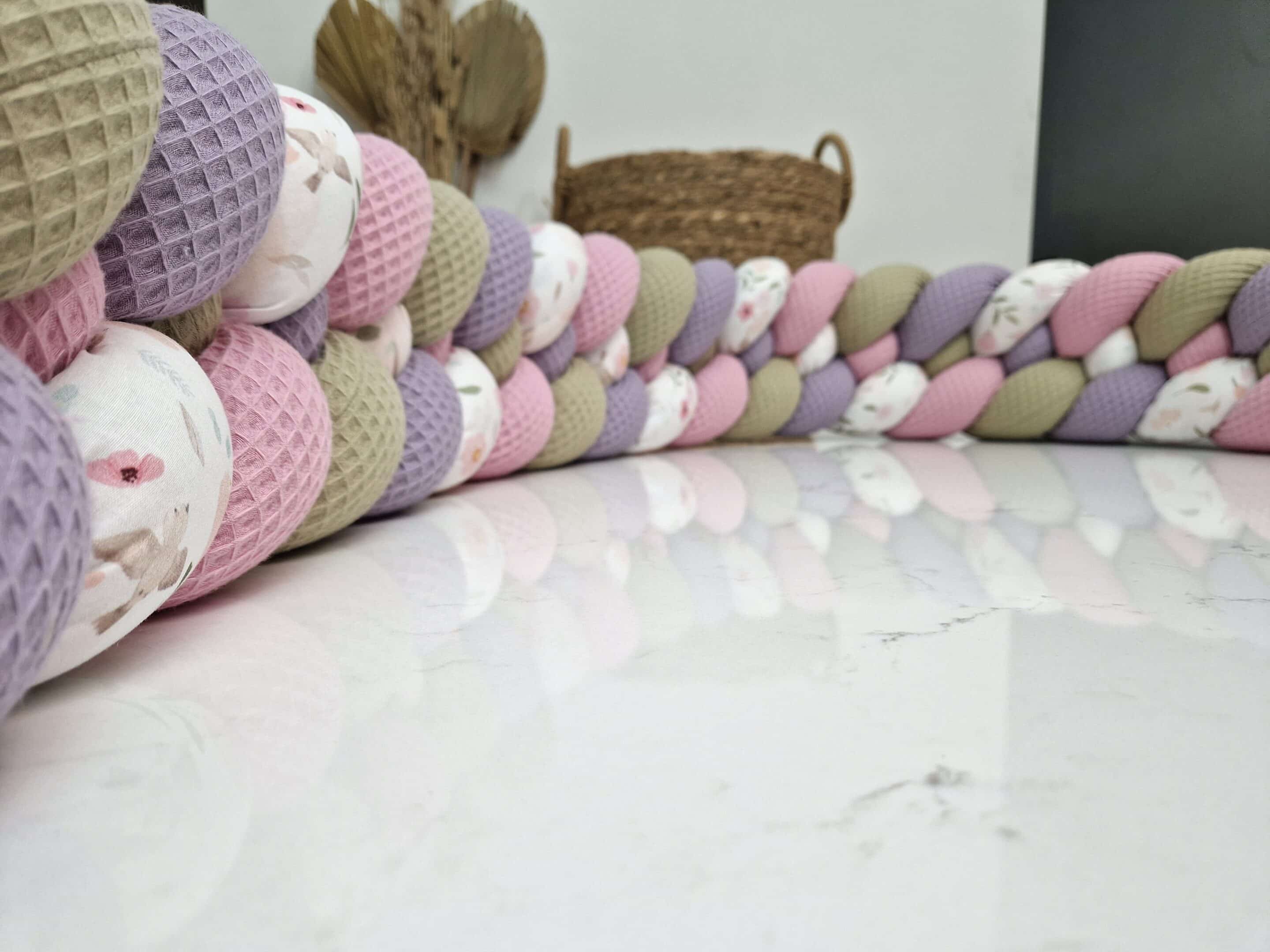 Tresse de lit cabane - Birdy pastel - Tour de lit bébé 4 brins